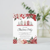 Budget Cozy Christmas Party Vakantie uitnodiging (Staand voorkant)