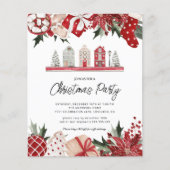 Budget Cozy Christmas Party Vakantie uitnodiging (Voorkant)