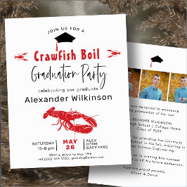 BUDGET Crawfish Boil Afstuderen BBQ Invitation Fly Flyer