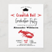 BUDGET Crawfish Boil Afstuderen BBQ Uitnodiging (Voorkant)