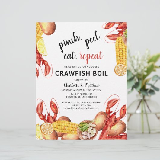 Budget Crawfish Boil Engagement Party (Staand voorkant)