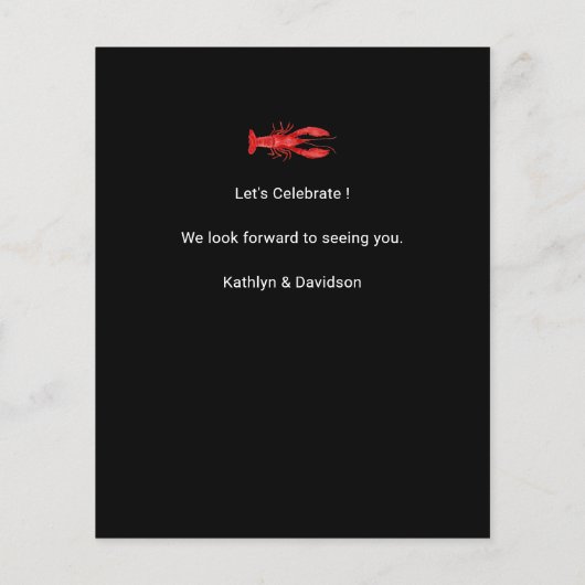 BUDGET Crawfish Boil I DO Verloving Invitation (Achterkant)