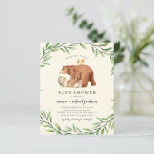 Budget Cream Greenery Forest Animals Baby shower (Staand voorkant)
