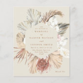 Budget Cream Pampas Dried Floral Oerwoud Wedding Flyer (Voorkant)