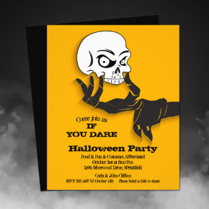 Budget Creepy Skull Halloween Uitnodiging Flyer