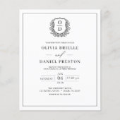 Budget Creet Witte Foto Huwelijksuitnodiging Flyer (Voorkant)