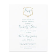 Budget Crest Dusty Blue Bridal Shower