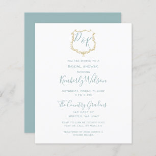 Budget Crest Dusty Blue Bridal Shower