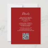 Budget Crimson Zilveren Glitter QR Code Huwelijk (Achterkant)