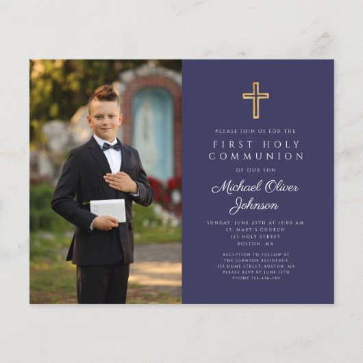 Budget Cross Blue Stripe Foto Boy First Community (Voorkant)