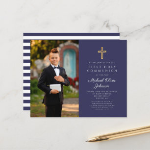 Budget Cross Blue Stripe Foto Boy First Community