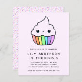 Budget Cupcake Kind Birthday Party Invitation (Voorkant / Achterkant)