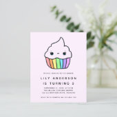 Budget Cupcake Kind Birthday Party Invitation (Staand voorkant)