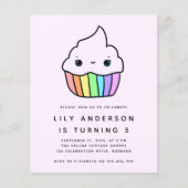 Budget Cupcake Kind Birthday Party Invitation (Voorkant)