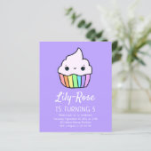 Budget Cupcake Kind Birthday Party Invitation (Staand voorkant)
