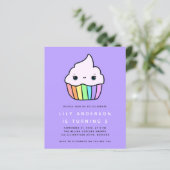 Budget Cupcake Kind Birthday Party Invitation (Staand voorkant)
