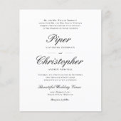 Budget Cursive Script Black Wedding Invitation (Voorkant)