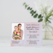 Budget Custom Foto Lavendel Mist Marmer Bruiloft Briefkaart (Staand voorkant)