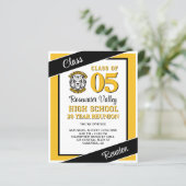 Budget Custom Geel Zwart Klasse Reünie Uitnodigen (Staand voorkant)
