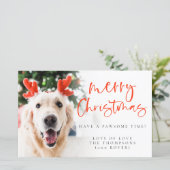 Budget Custom Pet Photo Merry Kerstmis Kaart (Staand voorkant)