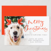 Budget Custom Pet Photo Merry Kerstmis Kaart (Voorkant / Achterkant)