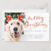 Budget Custom Pet Photo Merry Kerstmis Kaart (Voorkant)