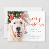 Budget Custom Pet Photo Merry Kerstmis Kaart (Voorkant)