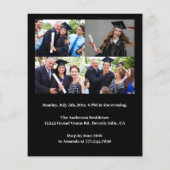 Budget Custom Photo Collage Black Graduparty Flyer (Achterkant)