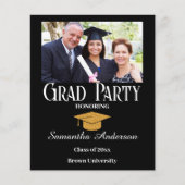 Budget Custom Photo Collage Black Graduparty Flyer (Voorkant)