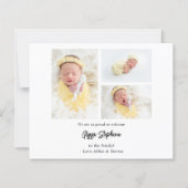 Budget Cute 4 Meerdere Foto-Baby aankondiging (Achterkant)