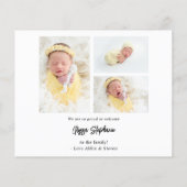 Budget Cute 4 Meerdere Foto-Baby aankondiging Flyer (Achterkant)