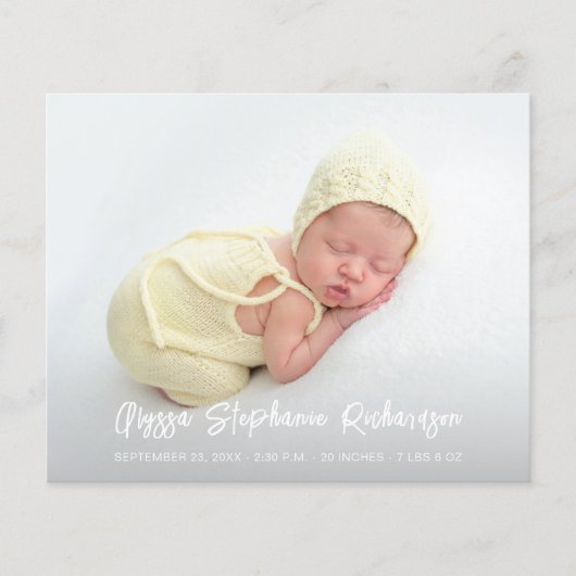 Budget Cute 4 Meerdere Foto-Baby aankondiging Flyer (Voorkant)