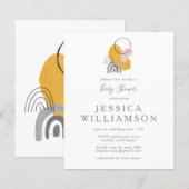 Budget Cute Abstract Boho Yellow Baby shower (Voorkant / Achterkant)