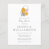 Budget Cute Abstract Boho Yellow Baby shower (Voorkant)