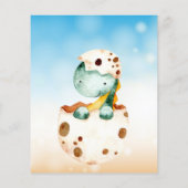 Budget Cute Baby dinosaur verjaardagsfeest Uitnodi (Achterkant)