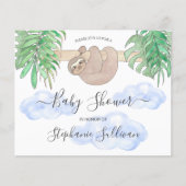 Budget Cute Baby Sloth Baby shower Uitnodiging (Voorkant)