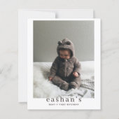 Budget Cute Bear-y First Birthday Photo Invitation (Achterkant)