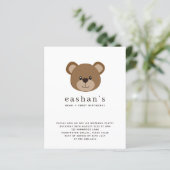 Budget Cute Bear-y First Birthday Photo Invitation (Staand voorkant)