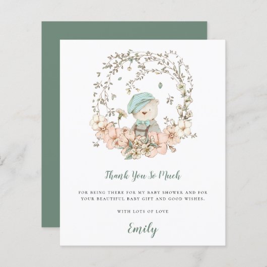 Budget Cute Beer Sage Baby shower Hartelijk dank (Voorkant / Achterkant)