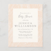 Budget Cute Boho Peach Blush Marble Baby shower (Voorkant)