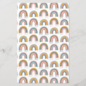 Budget Cute Boho Rainbow Simple Baby shower Invite (Achterkant)