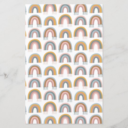 Budget Cute Boho Rainbow Simple Baby shower Invite (Achterkant)