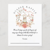 Budget Cute Bunny Diaper Raffle Girl Baby shower (Voorkant)