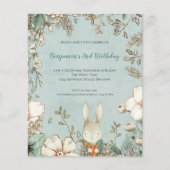 Budget Cute Bunny Foliage 2e verjaardag Boy Invite (Voorkant)