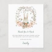 Budget Cute Bunny Sage Baby shower Dank u (Voorkant)