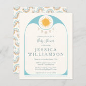 Budget Cute Celestial Star Moon Blue Baby shower (Voorkant / Achterkant)