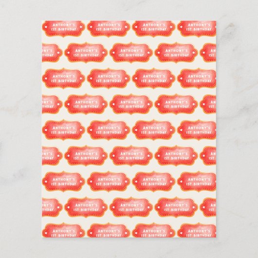 Budget Cute Circus Carnival Fiesta First Birthday (Achterkant)