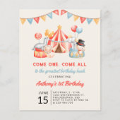 Budget Cute Circus Carnival Fiesta First Birthday (Voorkant)