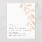 Budget Cute Deer Baby Foto geboorteaankondiging (Achterkant)