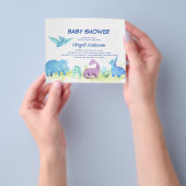 Budget Cute Dinosaur Baby shower Uitnodiging Flyer (Hand)